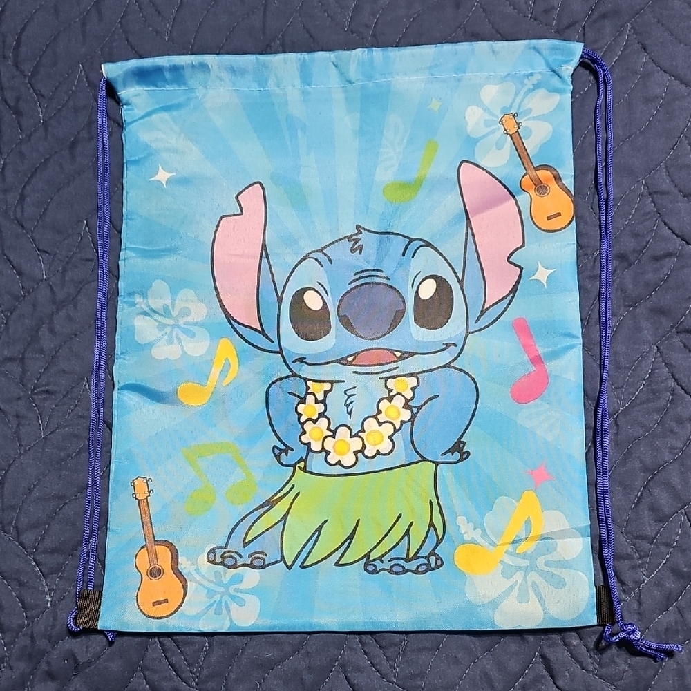 Unbranded Blue and Pink Stitch Tropical Drawstring Bag New